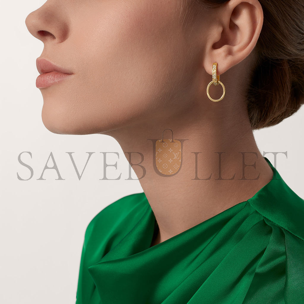 Ca*t*er love yellow gold earrings, transformable, semi-paved n8515241